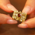 Womens Ring Roman Old Money Style Geometric Rhombus Inlaid Zircon Fashion Jewelry view 1