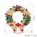 Green Gold Tone Floral Wreath Wreath Metal Brooch Pin 4.6 x 4.4 cm view 2