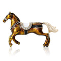 Enamel Alloy Rhinestone Horse Brooch Pin For Vintage Apparel view 1