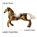 Enamel Alloy Rhinestone Horse Brooch Pin For Vintage Apparel view 5