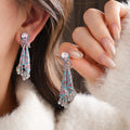 Copper Zircon Butterfly Teardrop Stud Earrings Vintage Palace Light Luxury Fashion Jewelry view 2