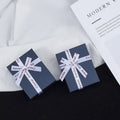 Navy Jewelry Presentation Box With White Ribbon Bow view 1