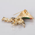 Red Gold Tone Flower Metal Brooch Pin 4.6 x 4.2 cm view 5