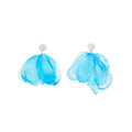 Elegant Blue Fabric Petal Flower Pearl Stud Drop Earrings For Women Beach Vacation Style Earrings view 5