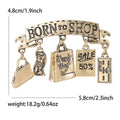 Alloy Shopping Tag Brooch Pin With Fashionable Statement Design view 4