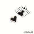 Women'S Heart Shaped Oil Painted Micro Pave Zircon Stud Earrings For Daily Wear view 4