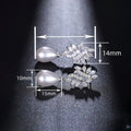 Light Luxury Faux Pearl Teardrop Earrings With Micro Pave Zircon, Elegant Fashion Jewelry view 4