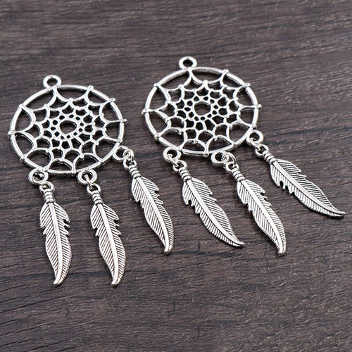 4g Alloy Dreamcatcher Feather Pendant Charms For DIY Necklace Bracelet Jewelry Making