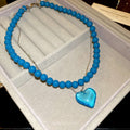 2026 New Double Layer Resin Heart Pendant Necklace, Light Luxury Fashion Collarbone Chain view 4