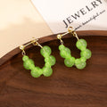 Elegant Green Grape Cluster Acrylic Bead Alloy Stud Double Layer Sweet Fresh Statement Earrings view 2