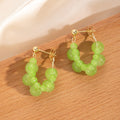 Elegant Green Grape Cluster Acrylic Bead Alloy Stud Double Layer Sweet Fresh Statement Earrings view 4