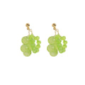 Elegant Green Grape Cluster Acrylic Bead Alloy Stud Double Layer Sweet Fresh Statement Earrings view 5
