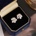 Elegant Luxury French Style Pearl Rhinestone Flower Ball Cluster Alloy Stud Women's Fashion Earrings view 3