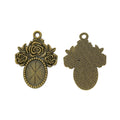 10x14mm Zinc Alloy Oval Bezel Charm Pendant for DIY Necklace Bracelet Jewelry Making view 3