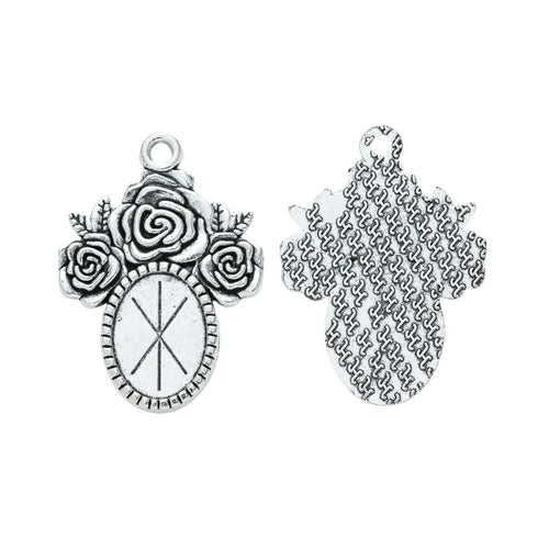 10x14mm Zinc Alloy Oval Bezel Charm Pendant for DIY Necklace Bracelet Jewelry Making