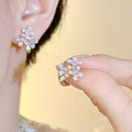 Sweet Dopamine Enamel Flower Alloy Stud Earrings With Silver Pins Fresh Floral Jewelry view 1