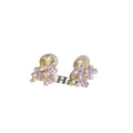 Sweet Dopamine Enamel Flower Alloy Stud Earrings With Silver Pins Fresh Floral Jewelry view 5