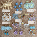 Handwoven Colorful Flower Round Alloy Stud Earrings Vacation Style Light Luxury Floral Jewelry view 1