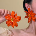 Acrylic Flower Stud Earrings For Women Vacation Style Sweet Fresh Floral Ear Jewelry view 3