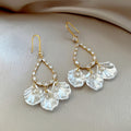 Light Luxury Mixed Material Rhinestone Shell Tassel Waterdrop Drop Earrings For Women view 4