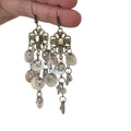 New Chinese Style Alloy Geometric Hollow Carved Shell Tassel Long Drop Earrings view 5