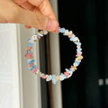 Dopamine Colorful Artificial Crystal Crushed Stone Flower Bangle Fresh Sweet Summer Gift For Women view 1