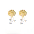 Elegant Gold Alloy Seashell Pearl Crystal Bead Tassel Stud Beach Vacation Fashion Earrings view 5