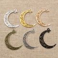 41x30mm Alloy Patterned Moon Pendant 2.5g For DIY Necklace Bracelet Jewelry Accessories view 4