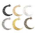 41x30mm Alloy Patterned Moon Pendant 2.5g For DIY Necklace Bracelet Jewelry Accessories view 1