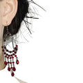 Light Luxury Alloy Glass Bead Waterdrop Tassel Drop Earrings, Geometric New Chinese Style view 5