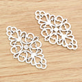 Alloy Double Loop Diamond Pattern Pendant Connector 41x25mm 2g For DIY Necklace Bracelet view 3