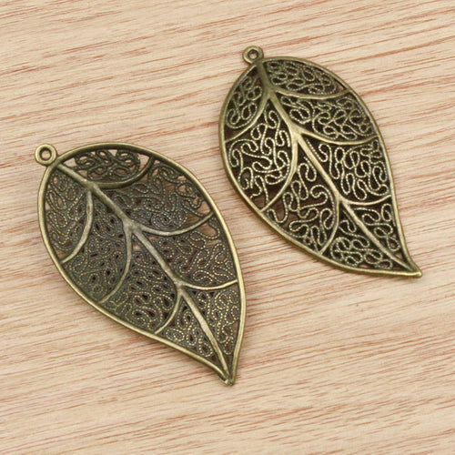 57x31mm Alloy Tree Leaf Pendant For DIY Necklace Bracelet Keychain Jewelry Charm Accessory