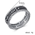 Three Color Openwork Band Ring With Clear Stone Borders view 5