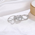 Light Luxury Geometric Three Piece Ring Set For Women, Elegant Wedding Finger Jewelry view 3