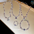 French Vintage Zircon Rose Faux Pearl Necklace, Light Luxury Geometric Round Collarbone Chain view 1