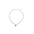 French Vintage Zircon Rose Faux Pearl Necklace, Light Luxury Geometric Round Collarbone Chain view 5