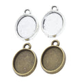 8x10mm Zinc Alloy Oval Bezel Charm Pendant for DIY Necklace Bracelet Jewelry Making view 4