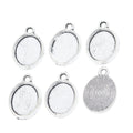8x10mm Zinc Alloy Oval Bezel Charm Pendant for DIY Necklace Bracelet Jewelry Making view 2