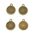 12mm Zinc Alloy Round Bezel Charm Pendant No.896790 for DIY Necklace Bracelet Jewelry Making view 3
