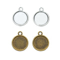 12mm Zinc Alloy Round Bezel Charm Pendant No.896790 for DIY Necklace Bracelet Jewelry Making view 4