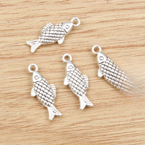 20x8mm Alloy X Small Fish Pendant Charm For DIY Handmade Necklace Bracelet Accessories 1.2g