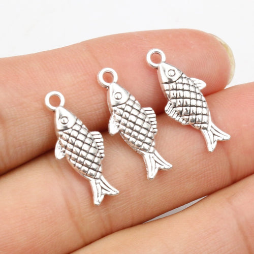 20x8mm Alloy X Small Fish Pendant Charm For DIY Handmade Necklace Bracelet Accessories 1.2g
