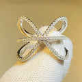 Women's Linear Open Ring Cross Line Design Micro Paved Zircon Fashion Finger Jewelry view 2