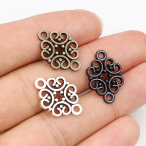 Alloy Double Dangle Pattern Pendant Connector Charm For DIY Necklace Bracelet Accessories 20x13mm 1g