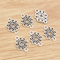 Alloy Double Dangle Pattern Pendant Connector Charm For DIY Necklace Bracelet Accessories 20x13mm 1g view 3