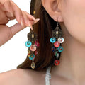 French Vintage Bow Pearl Tassel Drop Earrings For Elegant Office Style view 5