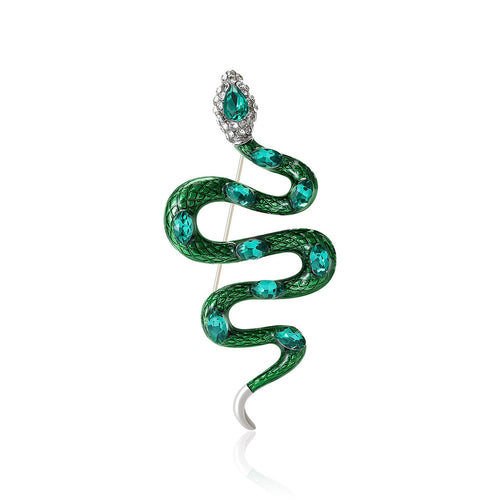 Alloy Enamel Snake Pattern Brooch Pin For Shirt And Suit Decor