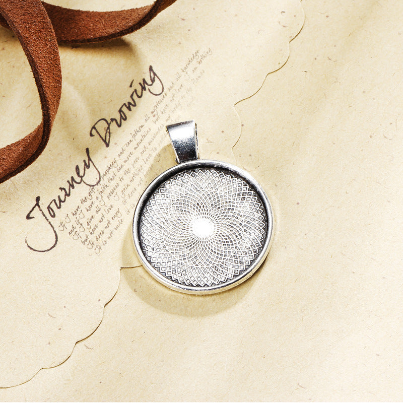 25mm Round Zinc Alloy Cabochon Tray Pendant Setting