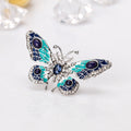 Blue Silver Tone Butterfly Crystal Enamel Metal Brooch Pin view 4