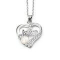 Mom Heart Pendant Necklaces in Four Colorways Polished Metal Jewelry view 6